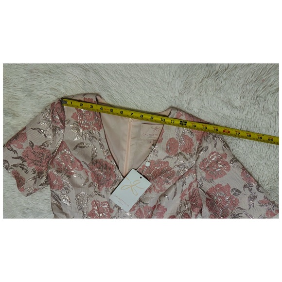 Gal Meets Glam Adair Pink Passion Rose Jacquard Fit & Flare Dress - Picture 13 of 17